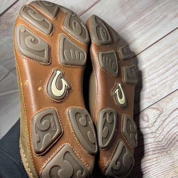 OLUKAI Moloa Men's Size 9.5 Leather Brown Slip On Shoes 10128-2733 Drop Heel - Picture 6 of 7